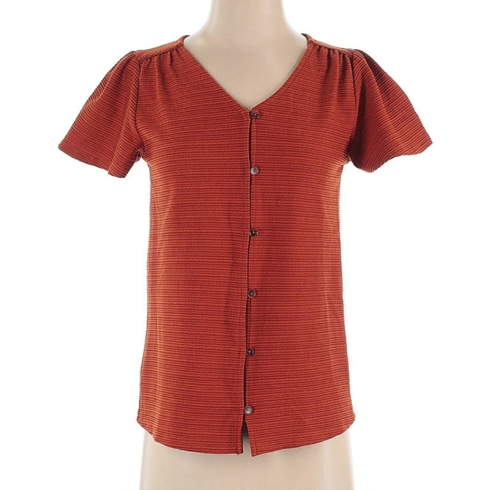 NWOT Papermoon Rust Button-Up Top